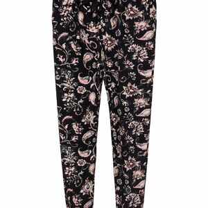 Leggings Depot Black and Pink Floral Leggings